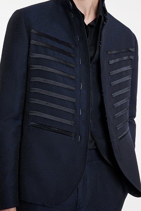 SLIM FIT H B CLOSURE JKT WITH MULTI TRIM BLUE BLACK 3
