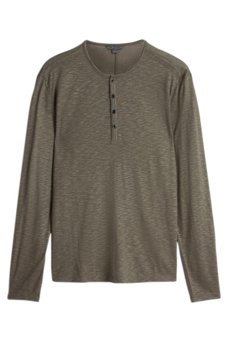 DANVILLE REGULAR FIT LS HENLEY WITH PLAC EUCALYPTUS 2