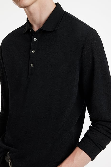 PRESIDIO EASY FIT LS POLO WITH BUCLE TEX BLACK 3