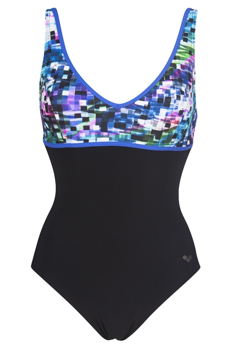 W MISAKI WING BACK ONE PIECE C-CUP BLACK-MULTICOLOR-BRIGHT B 1