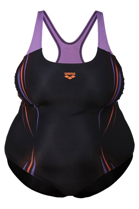 WOMEN'S ARENA SPIKES SWIMSUIT SWIM PRO B BLACK-LAVANDA 4