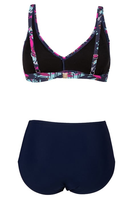 WOMEN'S BODYLIFT SWIMSUIT FRANCY TWO PI NAVY-FREAK ROSE MULT 5