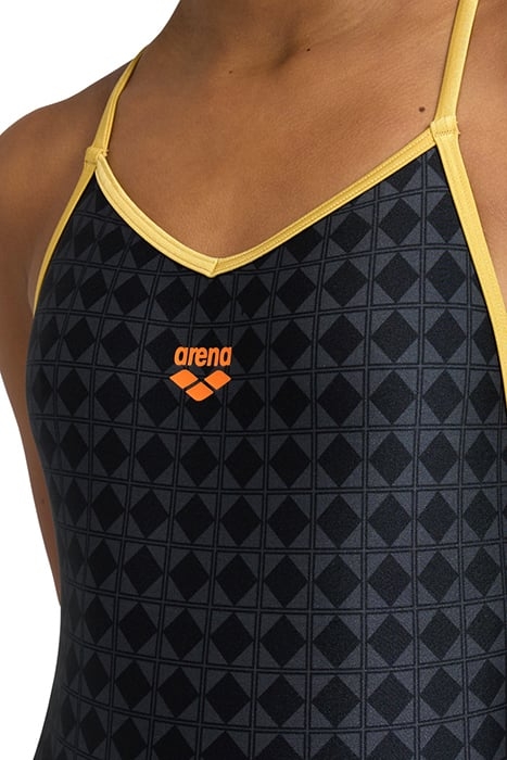 WOMEN'S ARENA 50TH SWIMSUIT DIAMOND BACK BLACK MULTI-GOLD 8