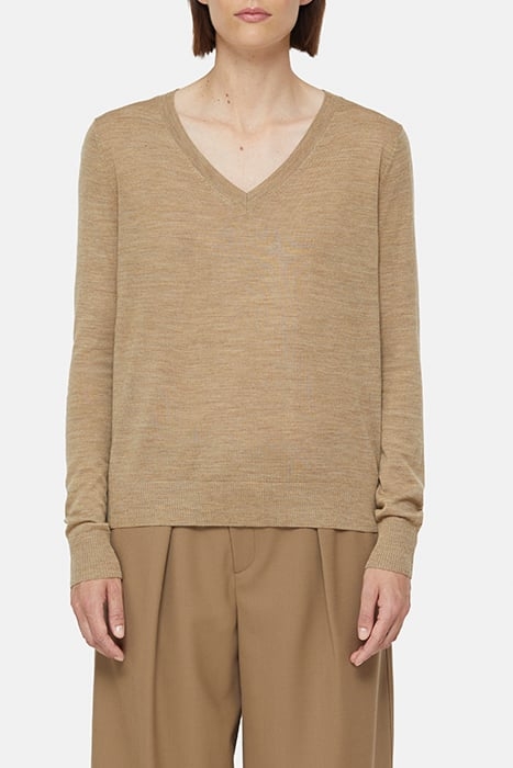 V NECK LONG SLEEVES BROWN SUGAR 1