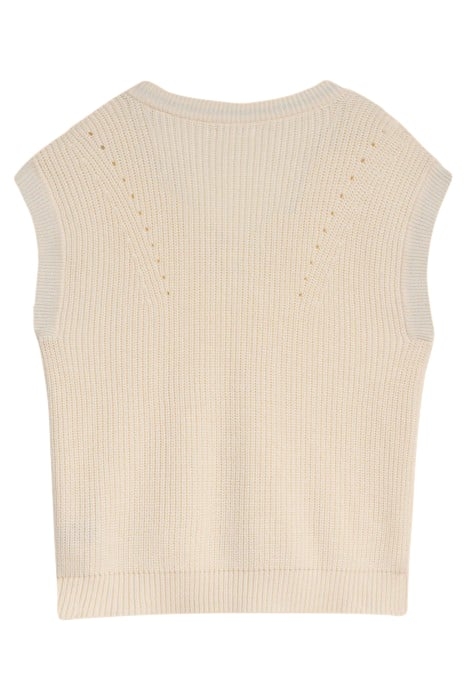 VANEA V NECK TANK NATURAL WHITE 2