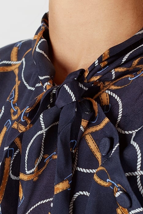 VISCOSE SCARF SHIRT IN BLUE 5