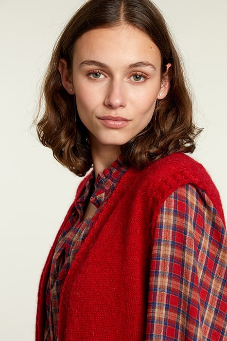 RED SLEEVELESS CARDIGAN 4