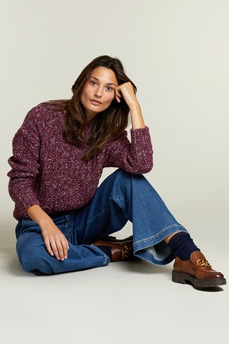 PURPLE GLITTER CREW NECK SWEATER 3