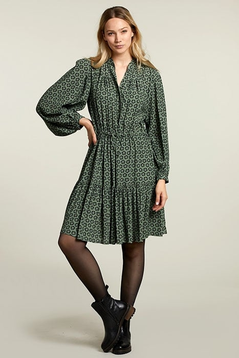 GREEN V-NECK DRESS 1