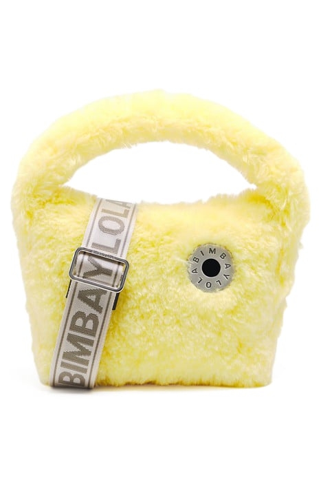 S YELLOW FUR HOBO BAG 1