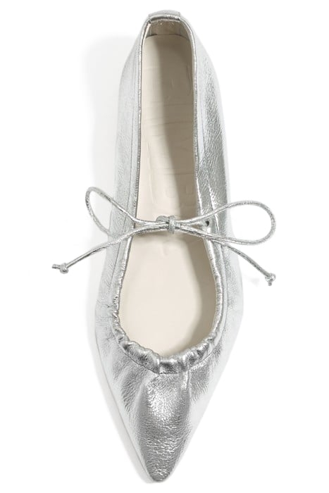 SILVER LEATHER COURT SHOE 3