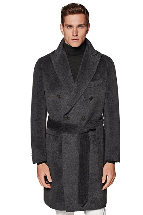 DARK GREY BELTED OVERCOAT 1
