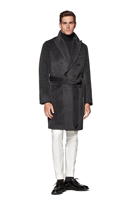 DARK GREY BELTED OVERCOAT 6