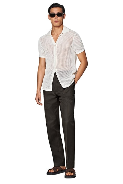 DARK BROWN WIDE LEG STRAIGHT TROUSERS 3