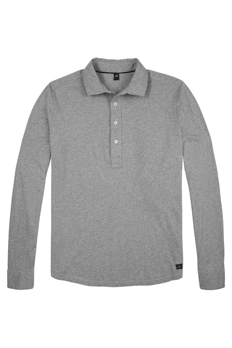 NORTON | TAILORED JERSEY POLOSHIRT MID GREY MELANGE 1