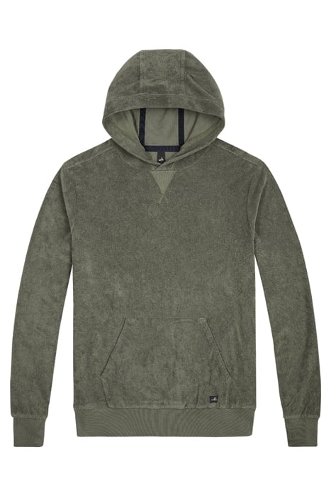 REED | TOWELING HOODIE ARMY GREEN 1