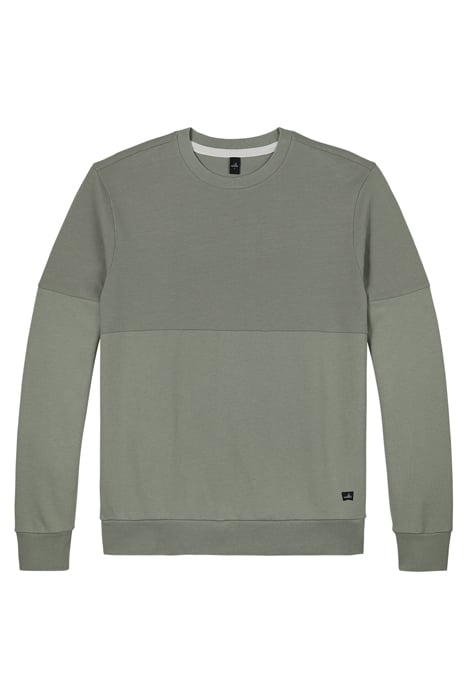 SULLIVAN | JERSEY PIQUÉ CREWNECK SWEATER SAGE GREEN 2