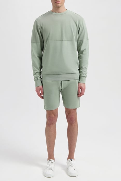 SULLIVAN | JERSEY PIQUÉ CREWNECK SWEATER SAGE GREEN 1