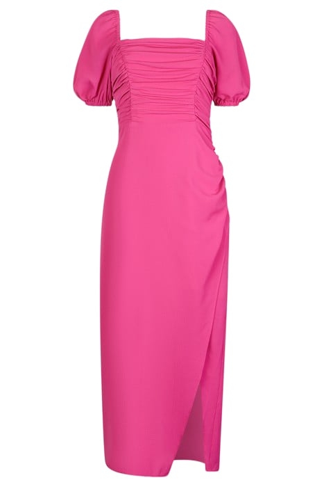 AFINA VERONA RUCHED MIDI DRESS RED 1