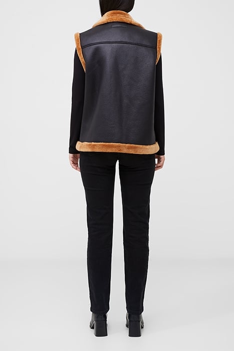 BELEN FAUX FUR GILET BLACK 3