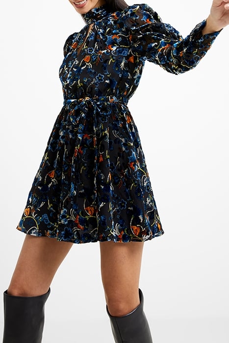 AVERY BURNOUT LS DRESS BLACK 5