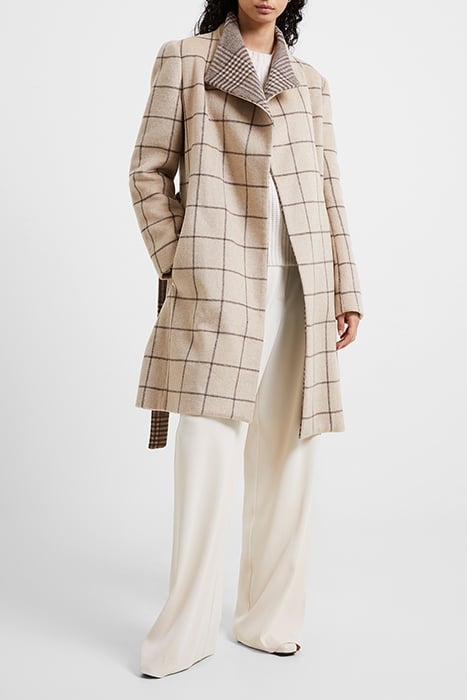 FRAN WOOL LS BELTED COAT BROWN 2