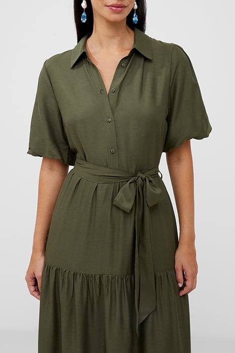 PUFF SLV VISCOSE SHIRT DRESS GREEN 3