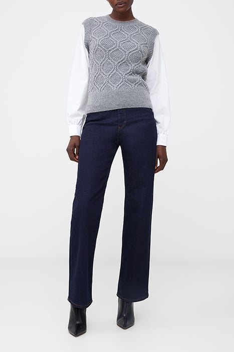 CABLE SHIRT MIX KNIT BLACK 2