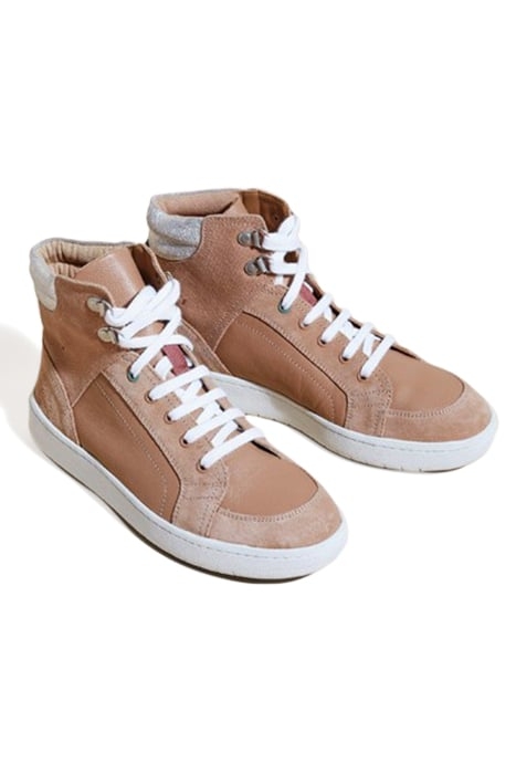 LEATHER SUEDE HI TOP TRAINER LIGHT PINK 2