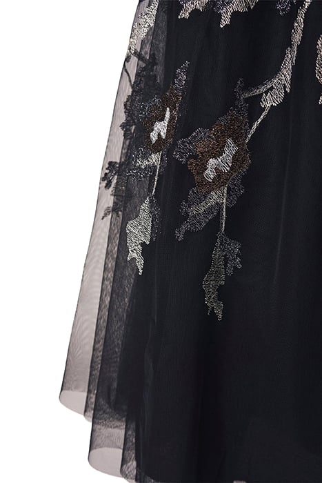 EMBROIDERED MESH SKIRT BLACK 3