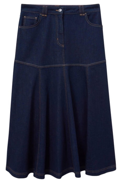 QUINN RINSE DENIM SKIRT DARK DENIM 2