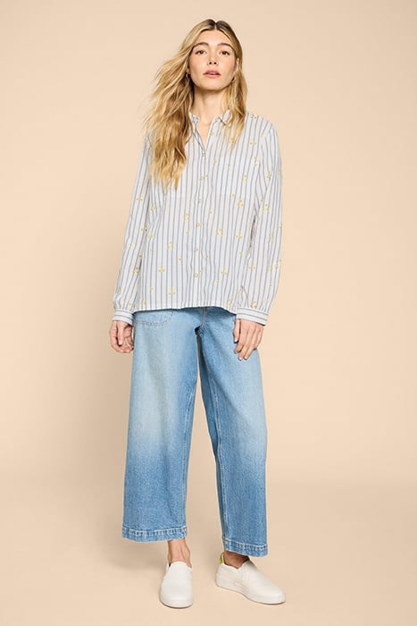 SOPHIE HEART EMBROIDERED SHIRT IVORY MULTI 1