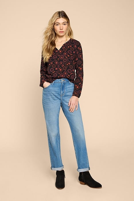 NELLY TEE BLACK PRINTED 1