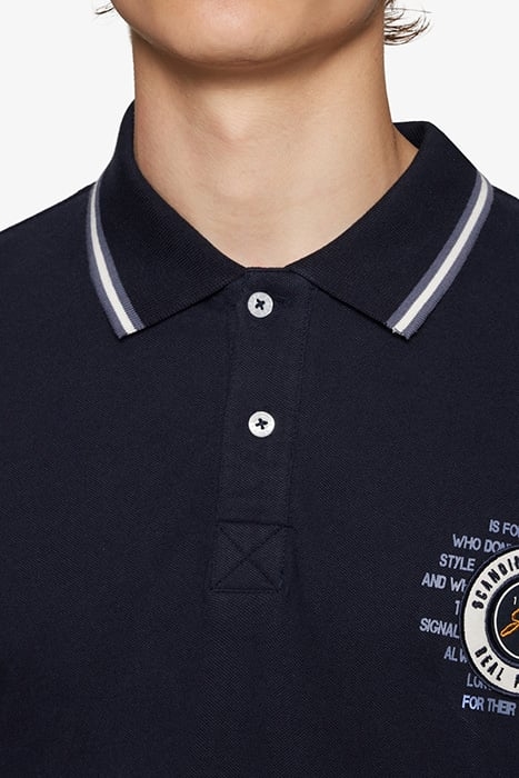 LUCASSI BADGE POLO DEEP MARINE 6