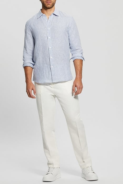 LS NAUTICAL STRIPE LINEN SHIRT SMART BLUE MULTI 3