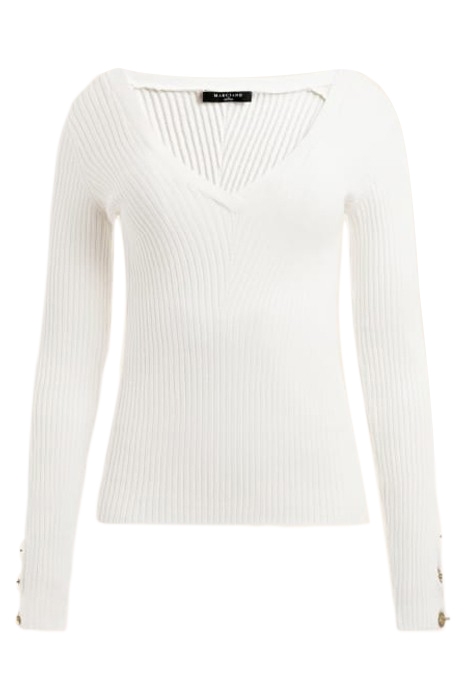ALICE LS VN SWEATER PALE PEARL 4