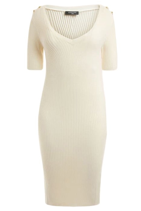 ALICE SS V NECK SWEA PALE PEARL 3