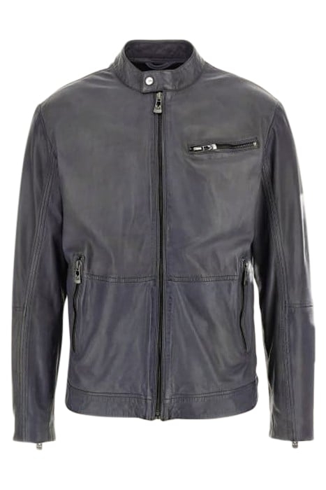 REAL LEATHER JACKET JET BLACK & BIKER 4