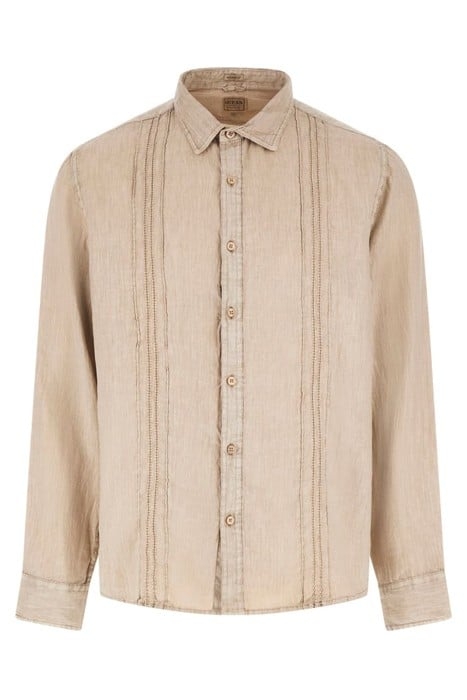 LS ISLAND LINEN EMBRO SHIRT NEUTRAL SAND MULTI 4