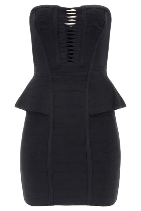 STRAPLESS ELENA BAND JET BLACK MINI DRESS 4
