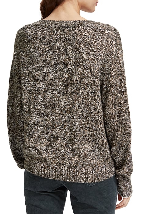 METALLIC V-NECK PULLOVER DUNE MELANGE 2