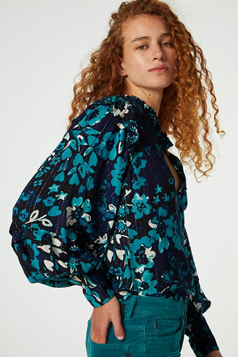 PHILO BLOUSE BLACK/KEEP IT TEAL 5