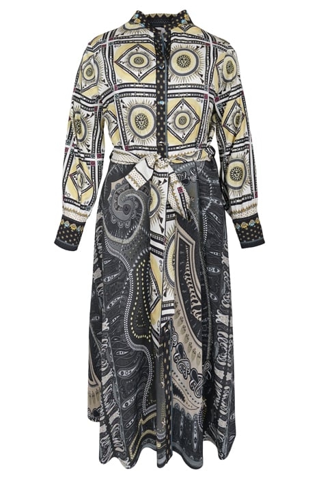 DRESS LOUVAIN LONG BLACK ECRU 1