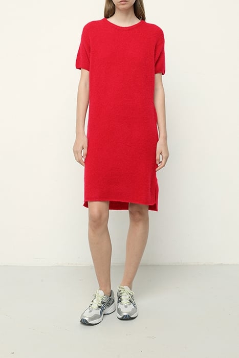 STRAIGHT CREW NECK MIDI DRESS GROSEILLE 1