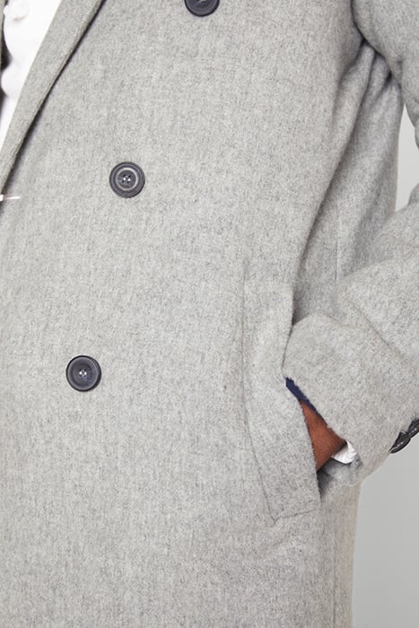 STRAIGHT LONG-SLEEVE DOUBLE-BREASTED COAT GRIS CHINE 5