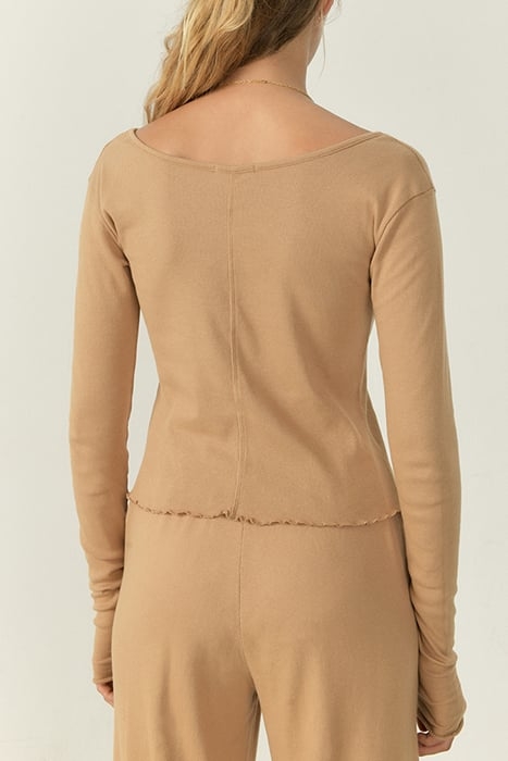 BOAT COLLAR FITTED TEE-SHIRT PRALINE 2