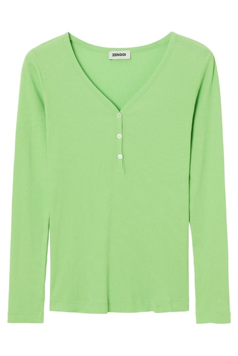 HENLEY RIB TEE GRASS GREEN 3