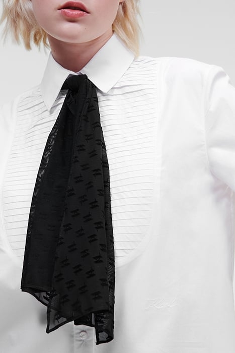 BIB SHIRT W/ MONOGRAM NECKTIE WHITE 5