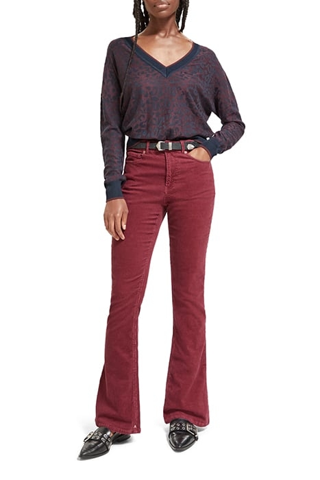 THE CHARM - HIGH RISE FLARED PANTS IN GARMENT DYE CORDUROY B 3