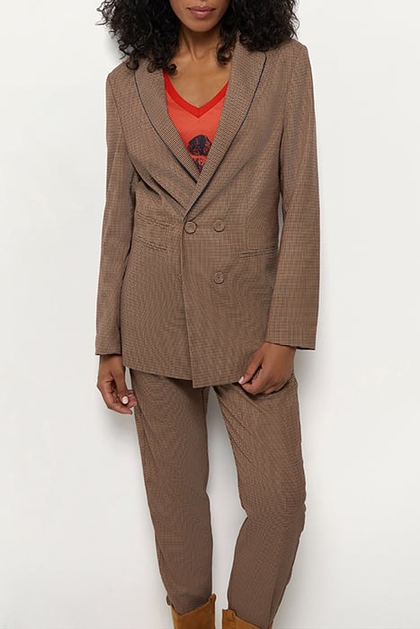 VALERIA - MAHOGANY HOUNDSTOOTH PATTERN SUIT JACKET 1